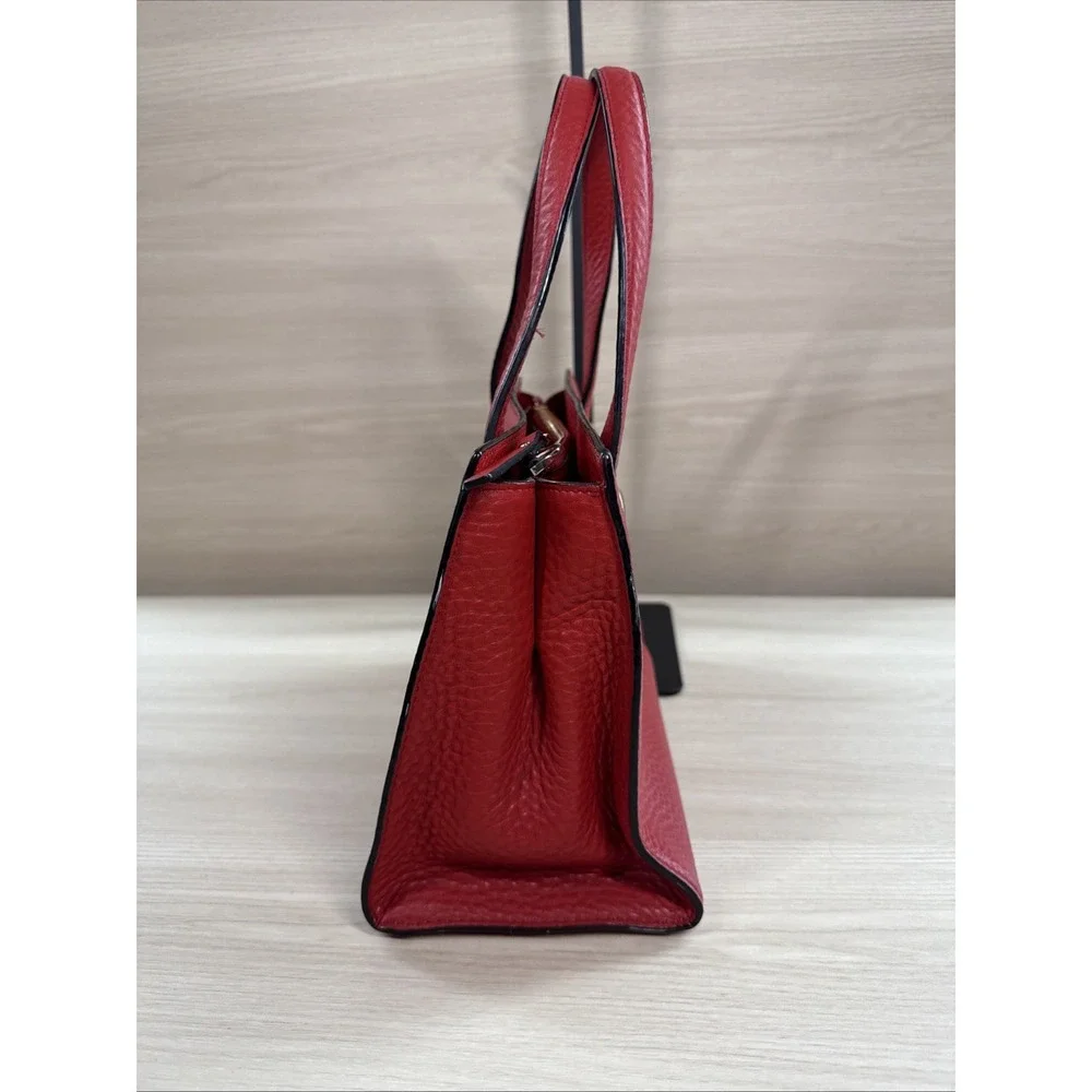 Kate Spade New York STEWART‎ STREET Pebbled Leather LITTLE JOY SATCHEL Red Gold